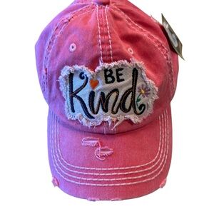 Kbethos Vintage Faded Red 'Be Kind' Distressed Cap/Hat Adjustable NWT